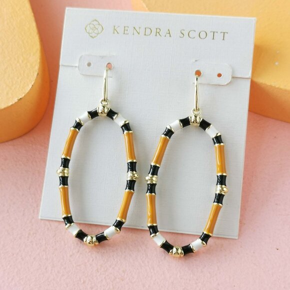 Kendra Scott - Essie Neutral Mix Gold Open Frame Earrings - Picture 1 of 3